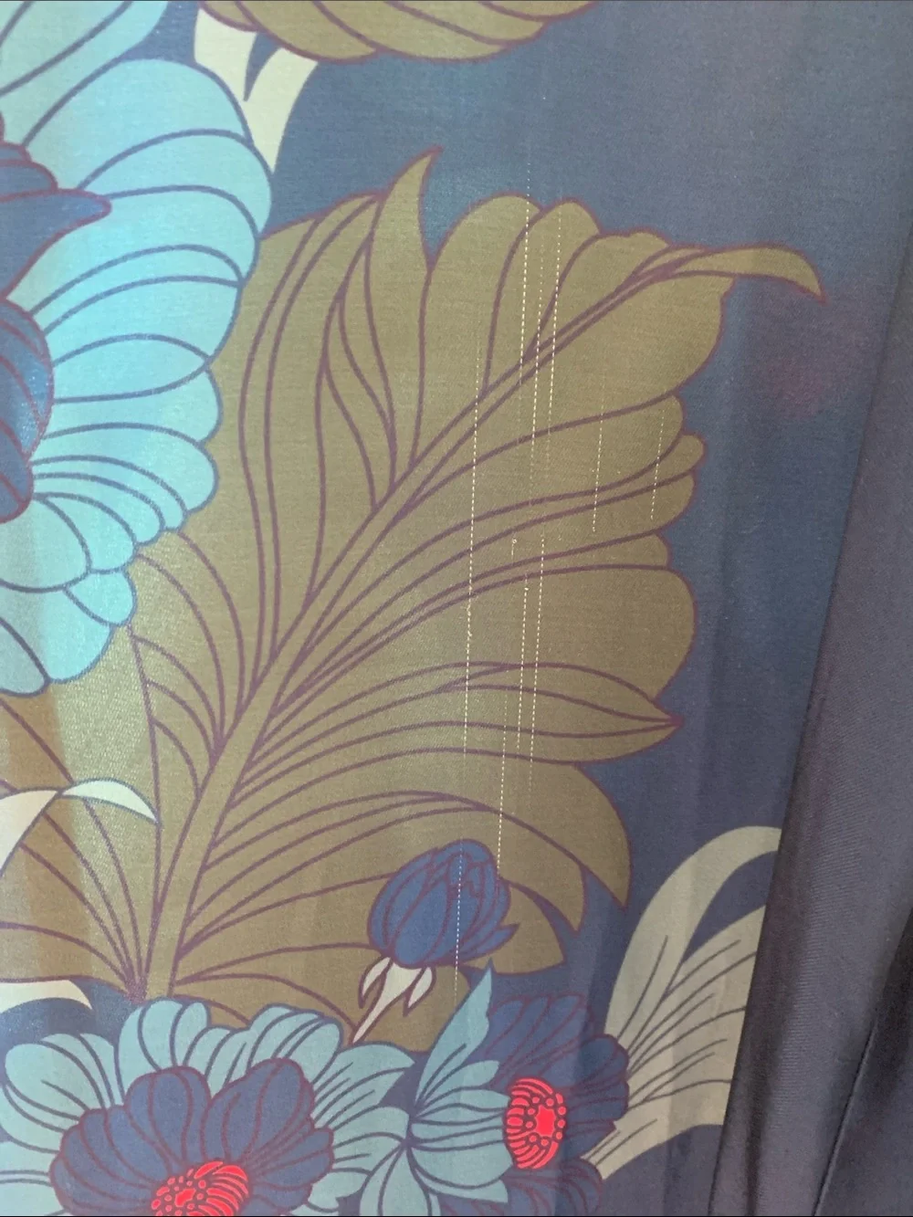 Tuckernuck Blue/Green Floral Panel Dress with Teal and Pink Accents - Picture 4 of 4